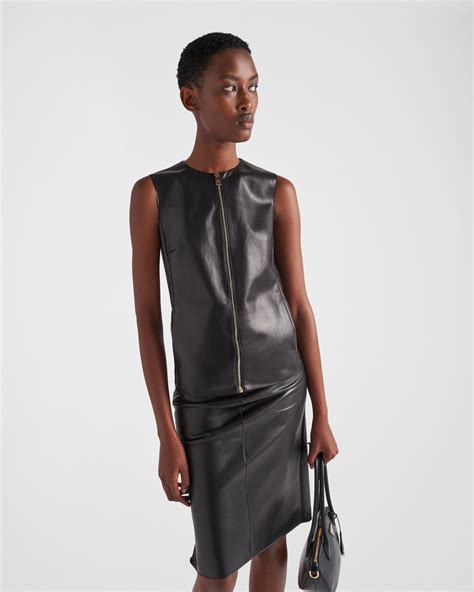 prada ves|Stretch nappa leather vest .